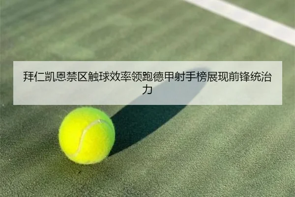 拜仁凯恩禁区触球效率领跑德甲射手榜展现前锋统治力